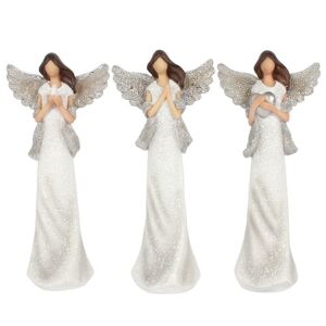 Peace Pray Love Metallic Angel Ornament Set (Pack of 3)