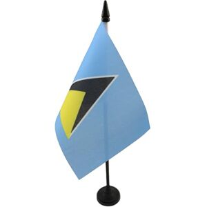 AZ FLAG Drapeau de Table Sainte Lucie 15x10cm Petit Drapeaux DE Bureau Saint-Lucien 10 x 15 cm - Publicité