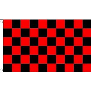 AZ FLAG Drapeau Damier Rouge et noir 150x90 cm Drapeau À Damiers 100% Polyester Avec Oeillets Métalliques Intégrés Pavillon 110 g - Publicité