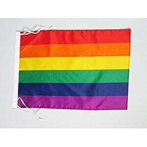 AZ FLAG Drapeau Arc-en-Ciel 45x30cm PAVILLON gay Rainbow flag 30 x 45 cm haute qualité - Publicité