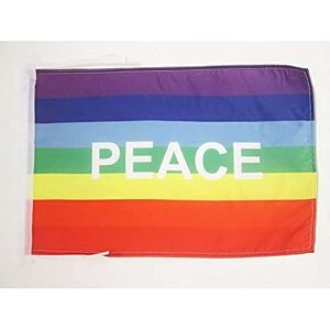 AZ FLAG Drapeau Arc-en-Ciel Peace 45x30cm PAVILLON Paix Rainbow 30 x 45 cm Haute qualité - Publicité