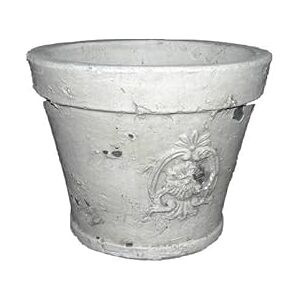 L'Héritier Du Temps Moyen Cache Pot ou Jardinière Façon Poterie Ancienne en Terre Cuite Ton Pierre 13,5x13,5x17cm - Publicité