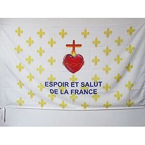 AZ FLAG Drapeau Fleur de Lys Or ESF 150x90 cm Drapeau Royaliste Espoir Et Salut De La France 100% Polyester avec Fourreau et cordelette Pavillon 110 g - Publicité