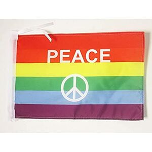 AZ FLAG Drapeau Arc-en-Ciel Symbole Paix 45x30cm PAVILLON Gay Rainbow Arc en Ciel 30 x 45 cm Haute qualité - Publicité