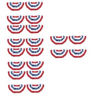 Yardwe 20 Pièces Fan Flag Américain Drapeaux Du 4 Juillet Pour L'extérieur Bruant Rouge Blanc Et Bleu 4ème De Bannière De La Fête De L'indépendance Polyester Drapeau Américain Plissé - Publicité