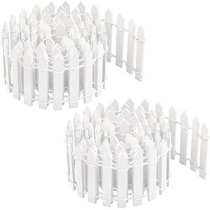 Chudian Mini Clôture de Jardin, 2Pcs Miniature Clôture en Bois, 90 cm x 5 cm Petite Clôture en Bois, Clôture Miniature Flexible, Décoration pour Maison de Poupée, Jardin, Pot de Fleurs(Blanc) - Publicité