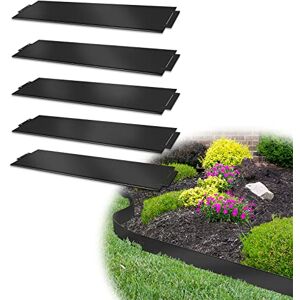 Aufun Lot de 15 bordures de pelouse 100 x 15 cm Bordure de parterre 15 m En métal Noir - Publicité