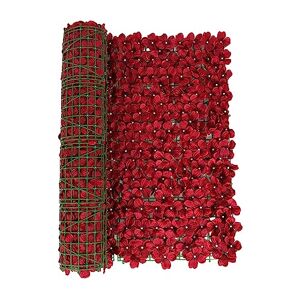 BBTISG Haie de lierre artificiel extensible 50 x 100 cm Décoration de mariage Clôture de jardin pour décoration murale, clôture et bouclier d'intimité (rouge) - Publicité