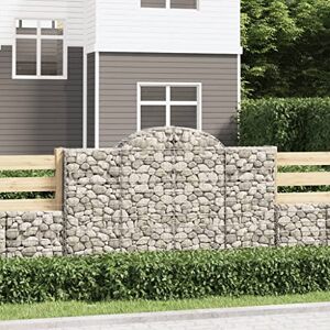 DCRAF Home Hardware Businese Lot de 20 paniers en gabion en fer galvanisé 200 x 50 x 120/140 cm - Publicité