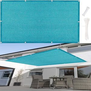 DANWU Brise Vue Balcon 2.6 x 3.5 m Clôture de Protection de La Vie Privée Vent Protection UV Opaque Résistant avec Attaches de Câble et Cordons pour Terrasse, Appartement, Bleu Ciel - Publicité