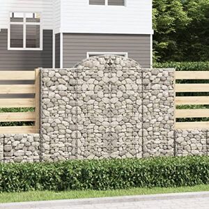 TEKEET Lot de 9 paniers en gabion en fer galvanisé pour pelouse et jardin 200 x 50 x 160/180 cm - Publicité