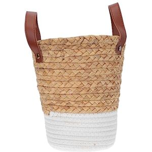 Cabilock 1 Pc Panier De Paille Cache-pot Vase à Fleurs Tissé à La Main Jardinières Pour Plantes D'intérieur Planteur De Jacinthe Jardinière En Osier Rotin Achats Portable Couverture Gazon - Publicité