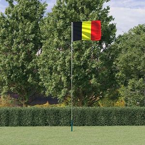 TALCUS Maison & Jardin Drapeau Belgique et mât en aluminium 5,55 m - Publicité