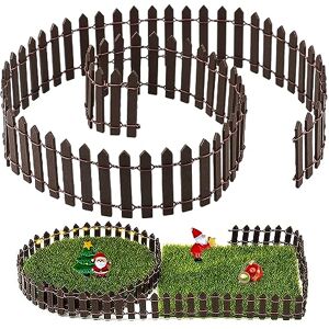 QUOHE Clôture de Jardin Miniature, Clôtures en Bois Brun Clôture Flexible Décoration de Jardin Mini Bordure Barriere pour Sapin de Noel, Village de Noel, Modélisme, Maison de Poupée, Pot de Fleurs (90x5cm) - Publicité