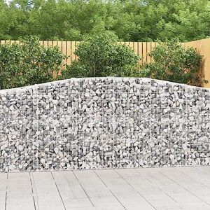 AJJHUUKI Home Outdoor AutresPaniers en gabion arqués 7 pcs 400x50x100/120 cm Fer galvanisé - Publicité