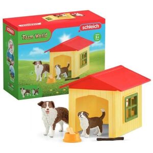 Figurine Niche Pour Chien , Pour Enfants Dès 3 Ans, Coffret, 18,8 X 8,2 X 14,7 Cm - Schleich 42573 Farm World Jaune TU - Publicité