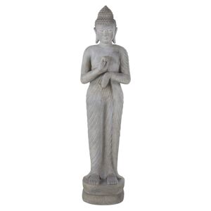 Maisons du Monde Statue de jardin bouddha grise blanchie H158
