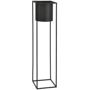 Wadiga Cache-pot sur pied en metal noir H100cm