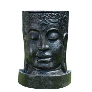 Wanda Collection Fontaine mur d'eau visage de Bouddha noir H120cm
