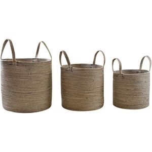 Aubry Gaspard Cache-pot en jute et coton (lot de 3)