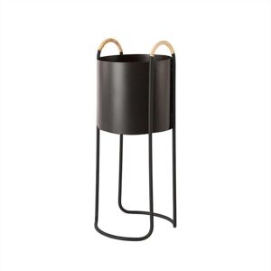 Porte pot de fleur noir en métal H55x24x22cm Noir 24x55x22cm