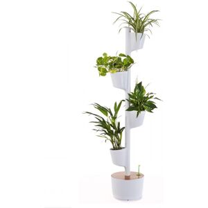 Citysens Jardin d'interieur avec 4 plantes depolluantes et arrosage auto blanc Noir 29x148x29cm