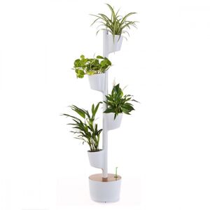 Citysens Jardin d'interieur avec 4 plantes depolluantes et arrosage auto blanc Noir 29x148x29cm