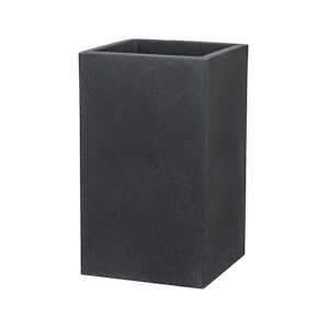 Scheurich C-Cube High 48, vase/pot à fleurs/jardinière, carré, coloris: Stony Black, fabriqué avec du plastique recyclé, pour l’extérieur