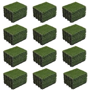 Oviala Business Lot de 96 dalles clipsables gazon artificiel vert - Oviala - Publicité