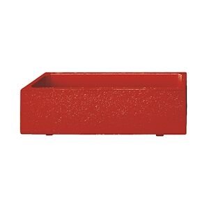 ARTICIMENTOS Jardinière en béton peint rouge - 65x25x28cm