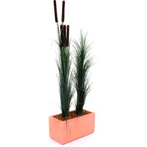 EUROPALMS Gazon roseau, vert foncé, artificiel, 127cm - Herbes