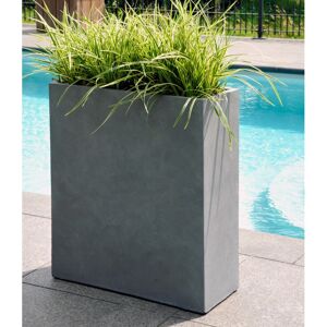 MEGACOLLECTIONS Bac a plantes en fibre de terre 80x30xH.92cm ciment