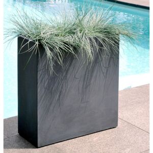 MEGACOLLECTIONS Bac a plantes en fibre de terre 60x25xH.72cm gris plomb