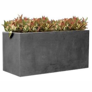 MEGACOLLECTIONS Jardinière en fibre de terre 100x45xH.45cm gris plomb