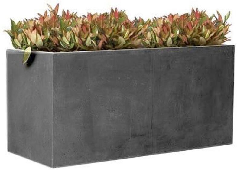 MEGACOLLECTIONS Jardinière en fibre de terre 100x45xH.45cm gris plomb