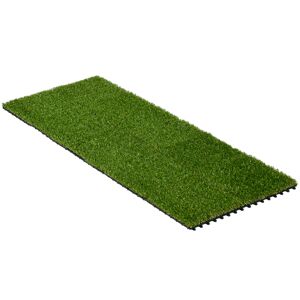 Outsunny Piastrelle da Giardino con Erba Sintetica 30x30cm 10 Pezzi, Prato Artificiale Realistico, Verde