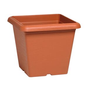 PLASTECNIC Vaso per piante e fiori Quadro Terrae  in polipropilene terracotta H 25.5 cm L 30 x P 30 cm