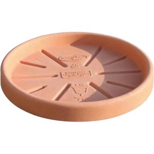 EURO3PLAST Sottovaso per vaso da fiori  Doppio bordo in polietilene di colore terracotta Ø 30 x H 3.5 cm