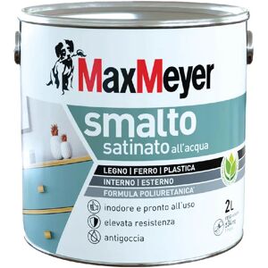 MAXMEYER Vernice da esterno per legno e ferro e plastica  Poliuretanico bianco satinato, 2 l