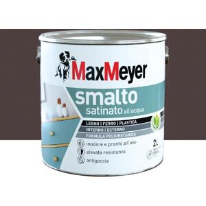 MAXMEYER Vernice da esterno per legno e ferro e plastica  poliuretanico marrone satinato, 2 l