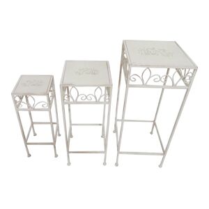 Leroy Merlin Decorazione Set Tavolini Portavaso in ferro  bianco L 70 cm x H 28 cm