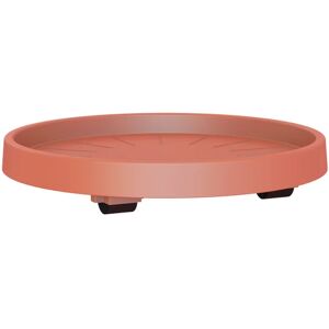 ARTEVASI Sottovaso per vaso da fiori con ruote  in polipropilene di colore terracotta Ø 35 x H 6.2 cm