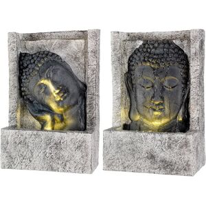 BIGBUY GARDEN Fontana da giardino Viso Buddha Poliresina (13,5 x 28 x 40 cm)