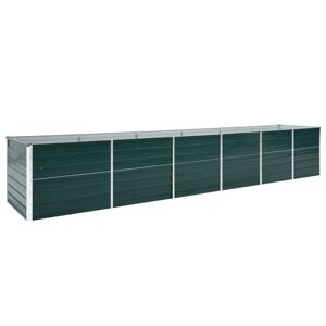 vidaXL Letto Rialzato da Giardino Acciaio Zincato 480x80x77 cm Verde