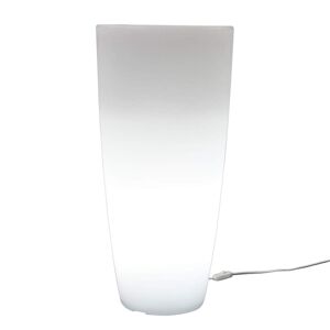 Milani Home Vaso luminoso per esterno giardino con luce bianca cm diametro 40 x 90 h Bianco x 90 x cm