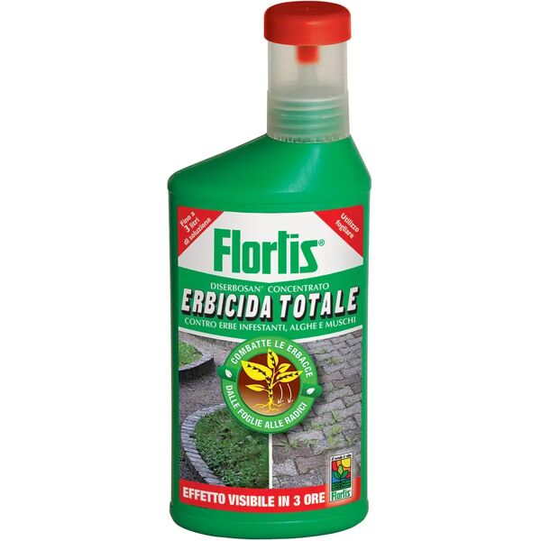 flortis erbicida liquido concentrato diserbosan  per erbe infestanti muschi alghe 500 ml