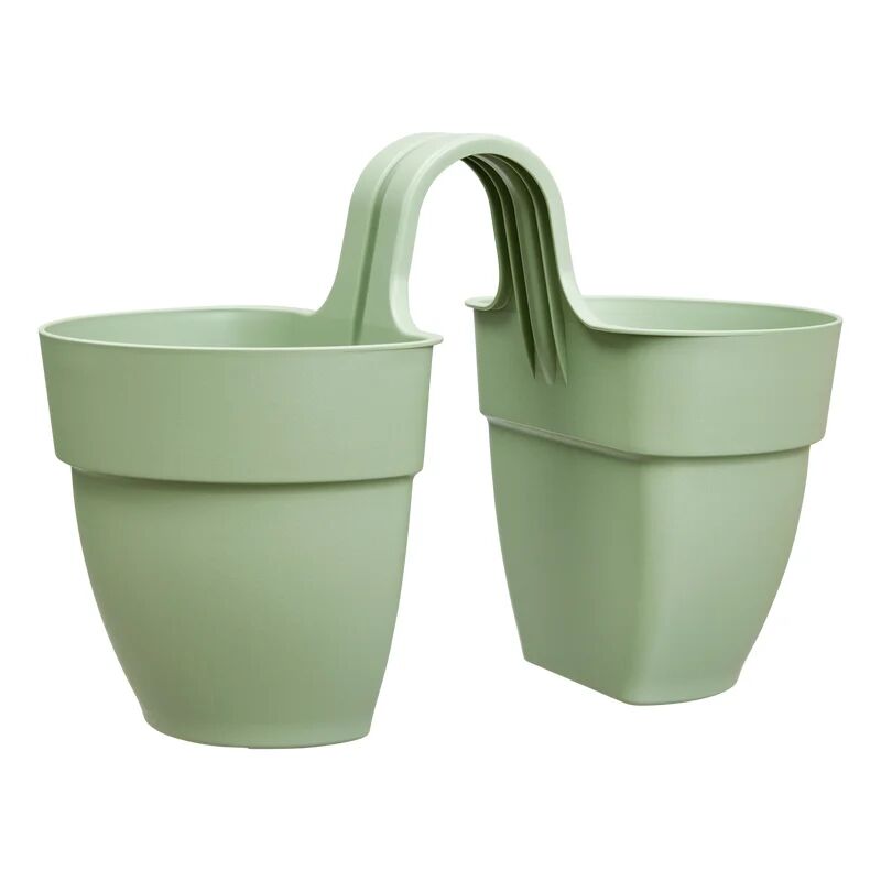 Elho Vaso con supporto  Twin Flower in polipropilene H 26.5 cm, L 38.4 x L 20.5 cm