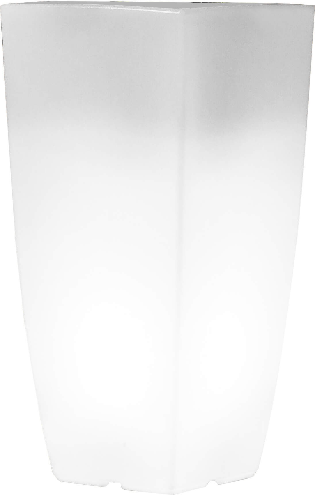 Milani Home Vaso luminoso per esterno giardino con luce bianca cm 33 x 33 x 70 h Bianco 33 x 70 x 33 cm