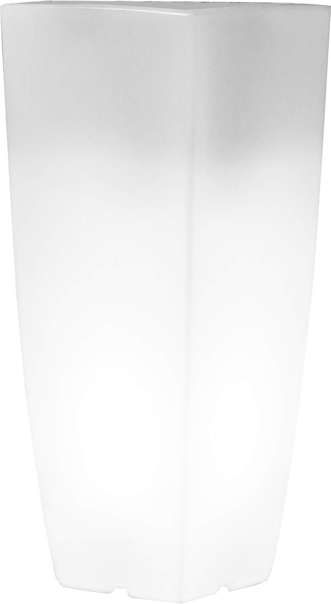 Milani Home Vaso luminoso per esterno giardino cm 39 x 39 x 90 h Bianco 40 x 70 x 40 cm