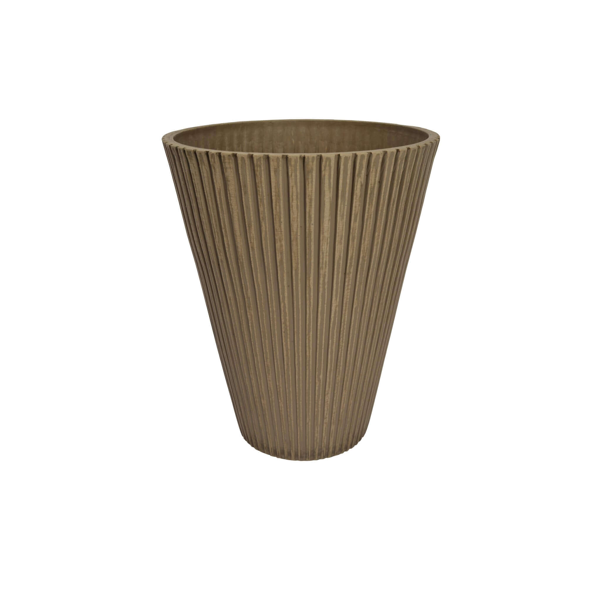 Milani Home Vaso Per Piante Da Esterno Interno Di Design In Fibra Sintetica Resistente Taupe x 22 x cm